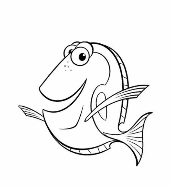 Dory de perfil para colorir