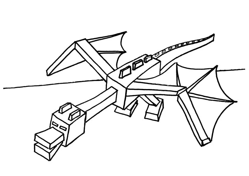Dragão Ender atacando para colorir