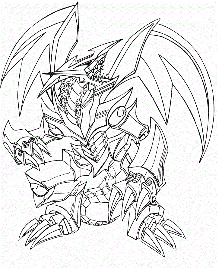 Dragão mecânico de asas abertas para colorir