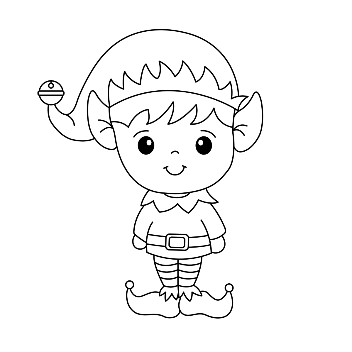 Duendinho fofo de braços abertos para colorir