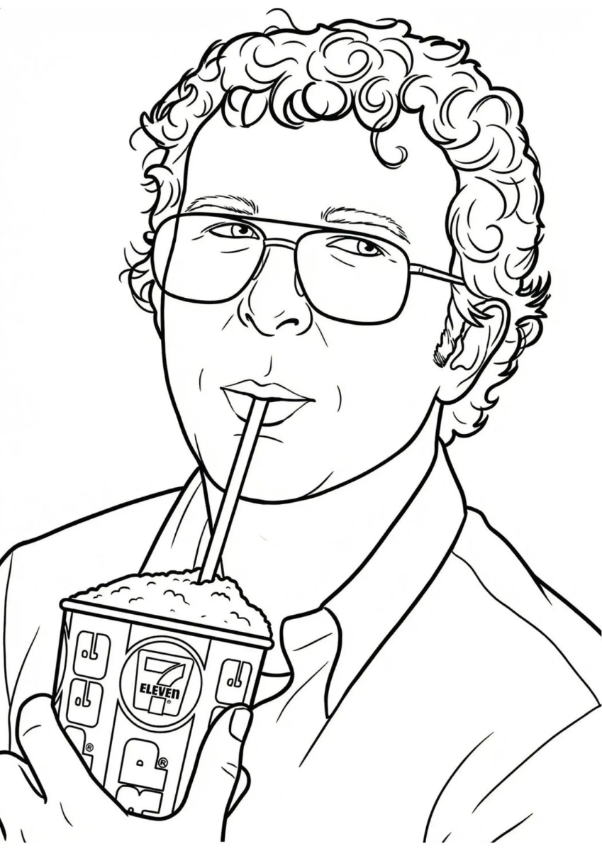 Dustin tomando milkshake para colorir