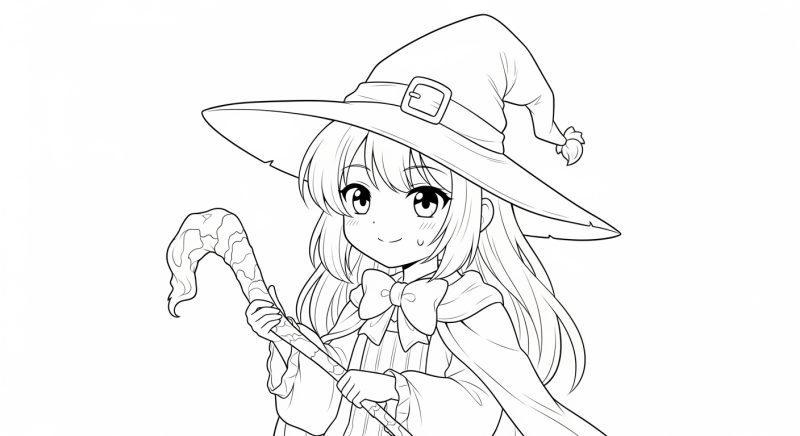 Encantadora Bruxinha Pronta para o Halloween