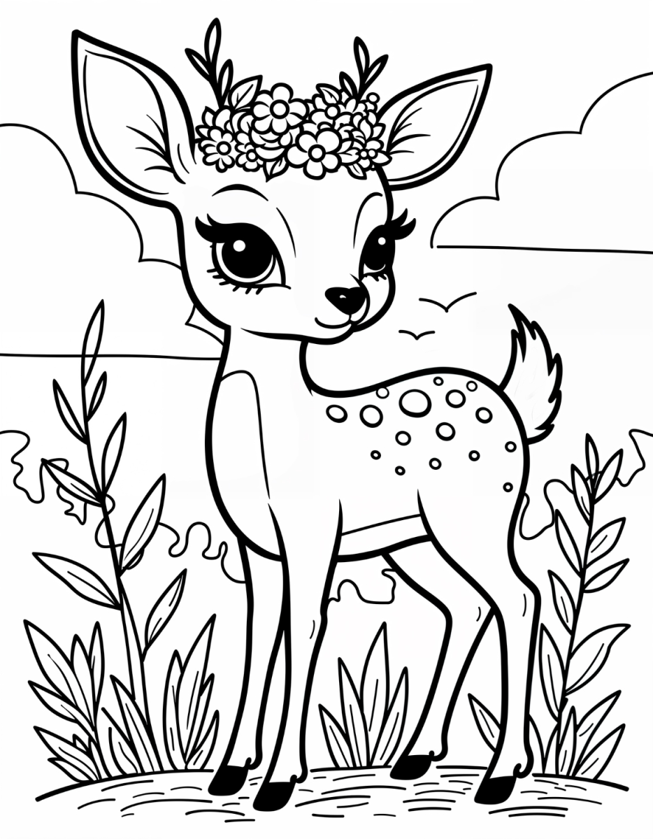 Encantadora Fawn na Floresta Encantada