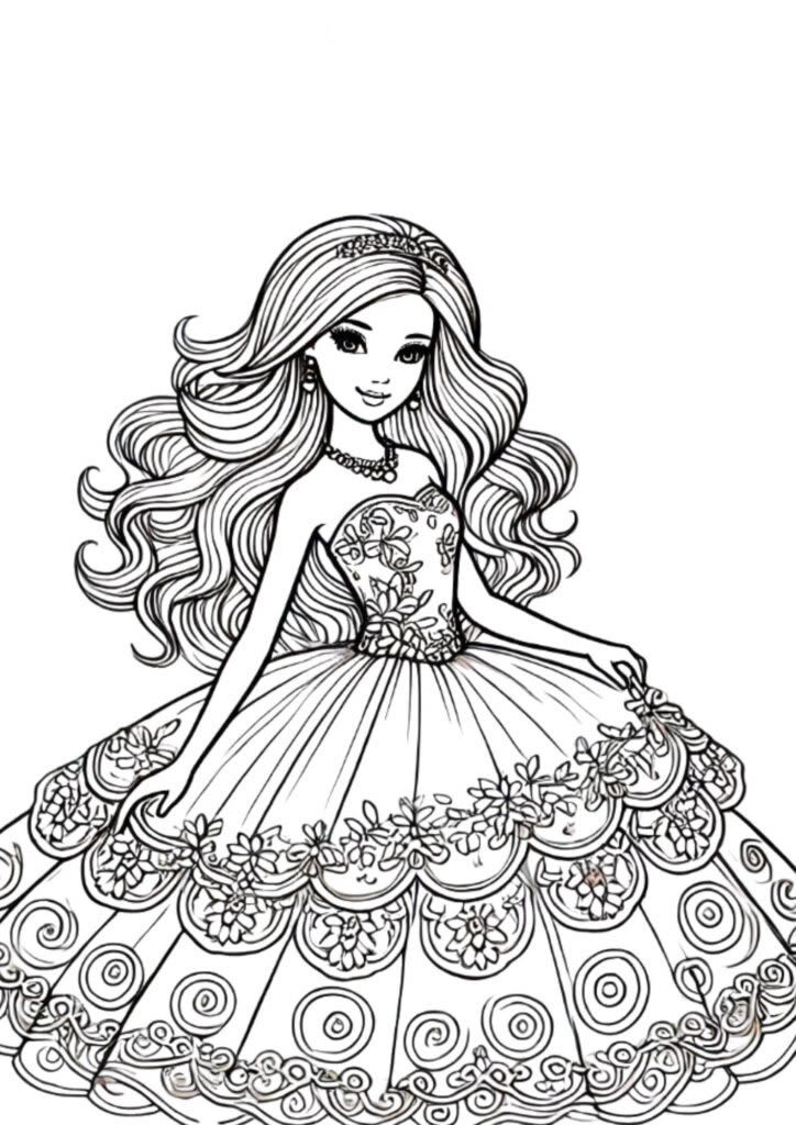 Encanto Real: Princesa Pronta para Colorir
