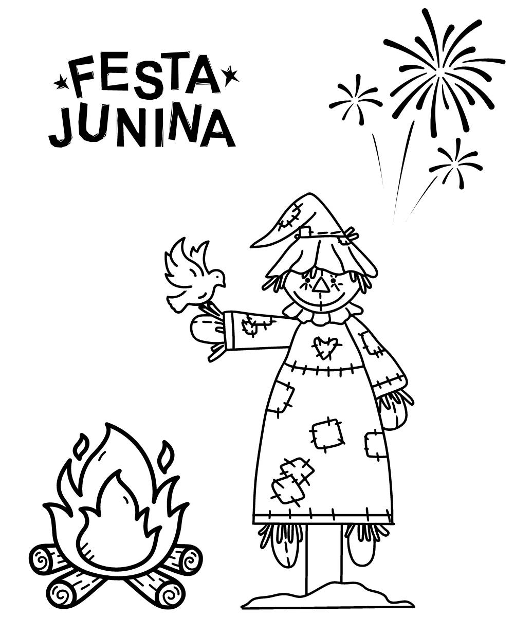 Espantalho Alegre na Festa Junina