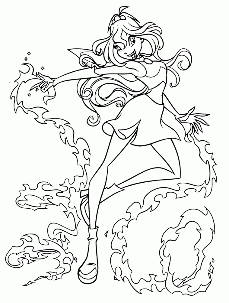 Fada Winx usando poderes da natureza para colorir