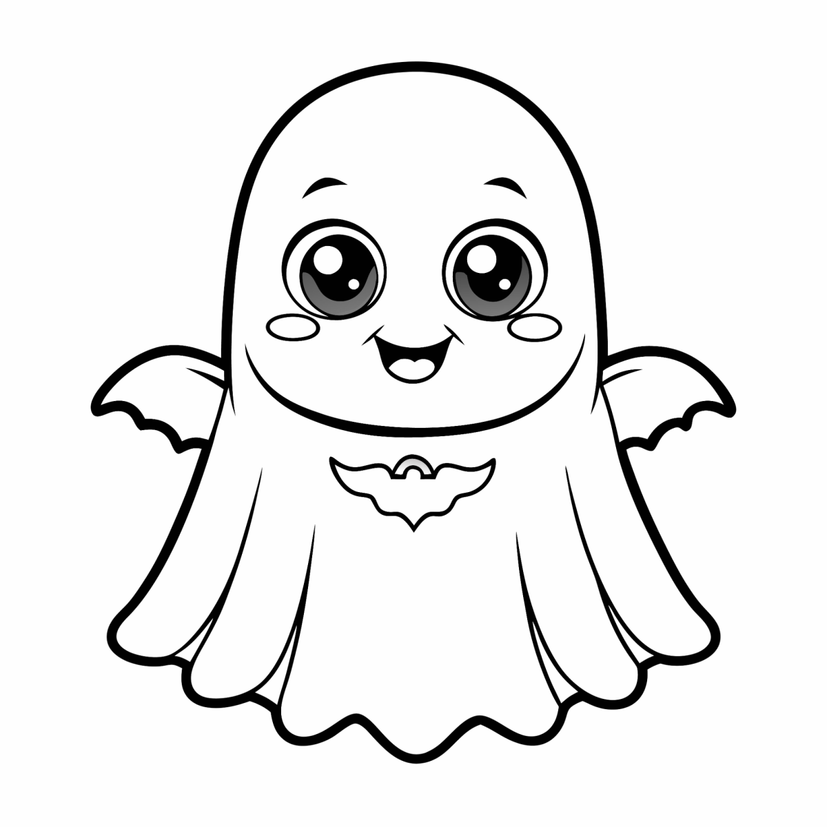 Fantasma de olhos grandes para colorir