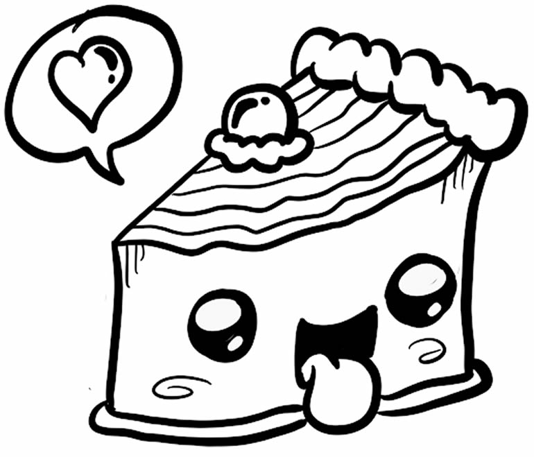 Fatia de Bolo Kawaii em Amor