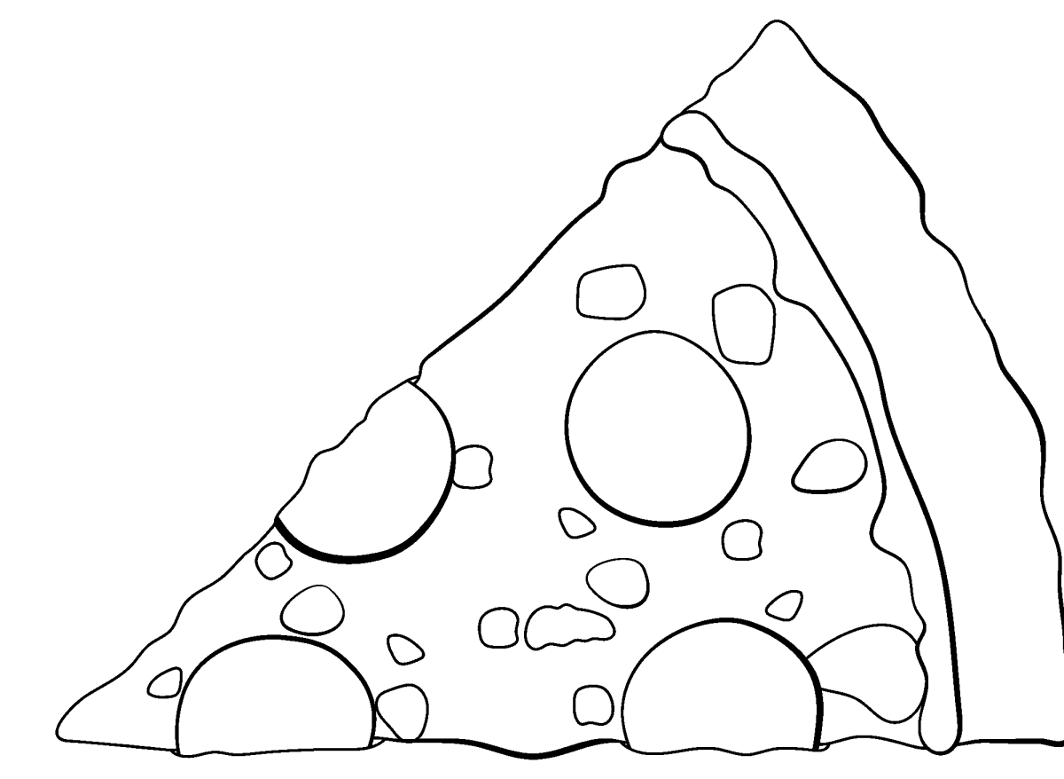 Fatia de pizza de pepperoni para colorir