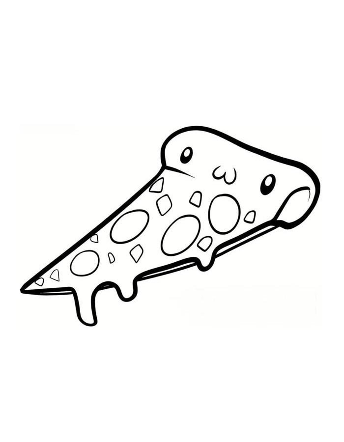 Fatia de Pizza Kawaii Adorável