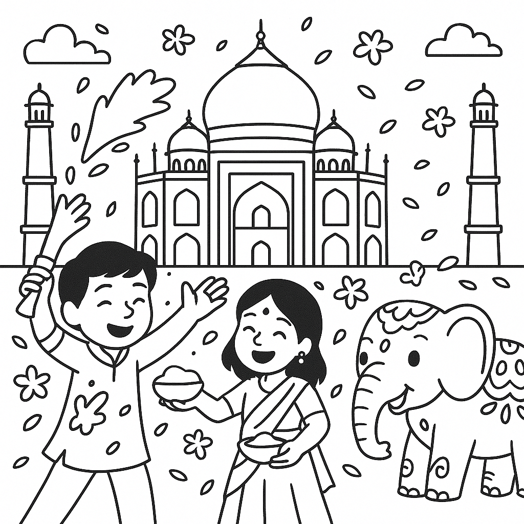 Festival de Cores no Taj Mahal