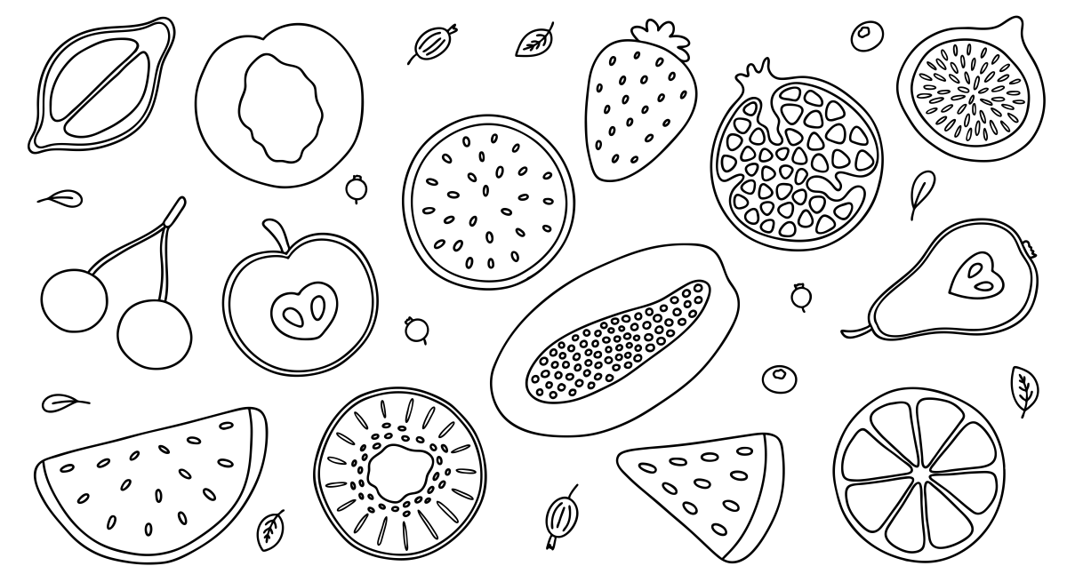 Festival de Frutas para Colorir