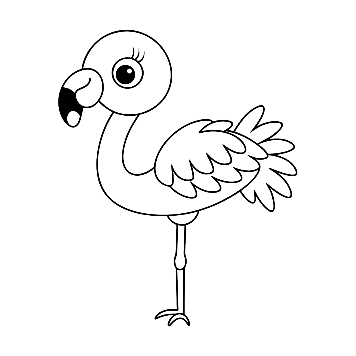 Flamingo bebê fofinho para colorir