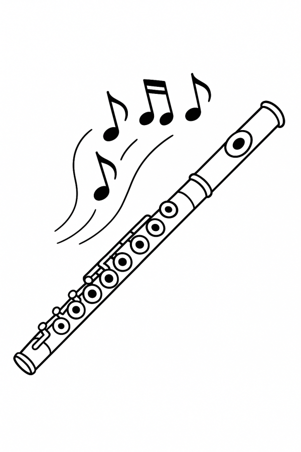 Flute Melodies in Line Art