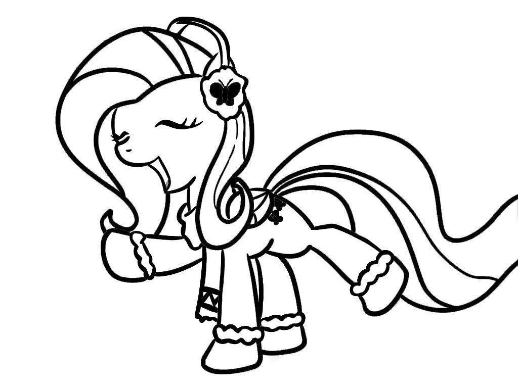 Fluttershy voando tímida para colorir