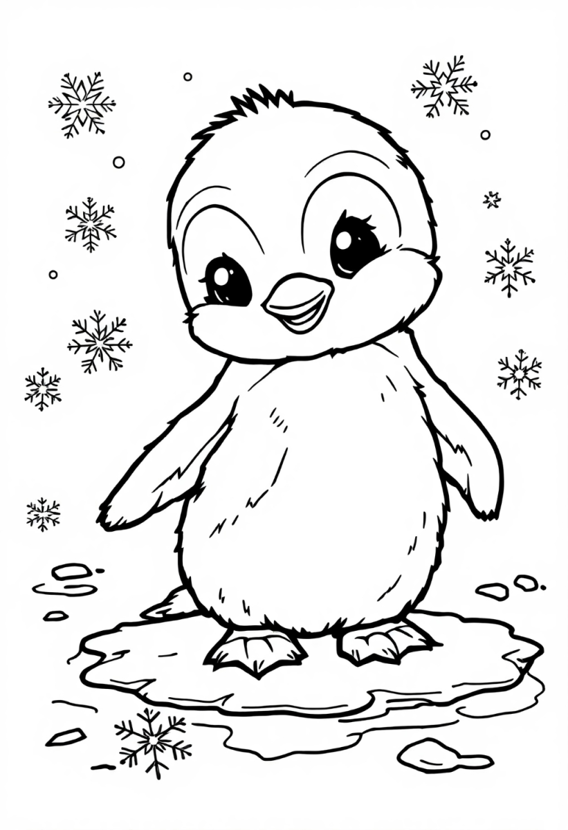 Fofo Desenho de Pinguim