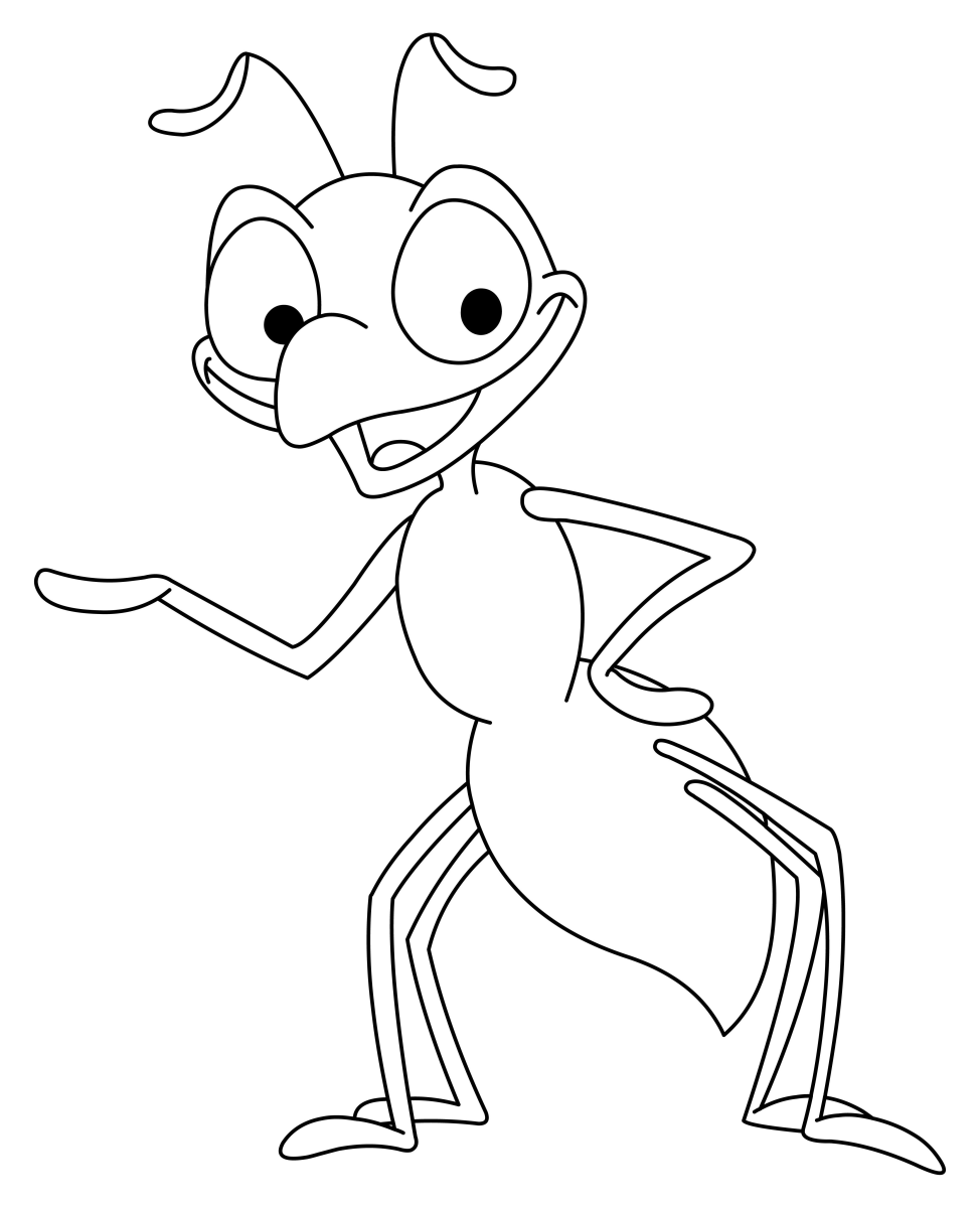 Uma Formiga Aventureira Pronta para Colorir