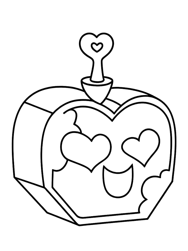 Fruta Amor com corações de Blox Fruits para colorir