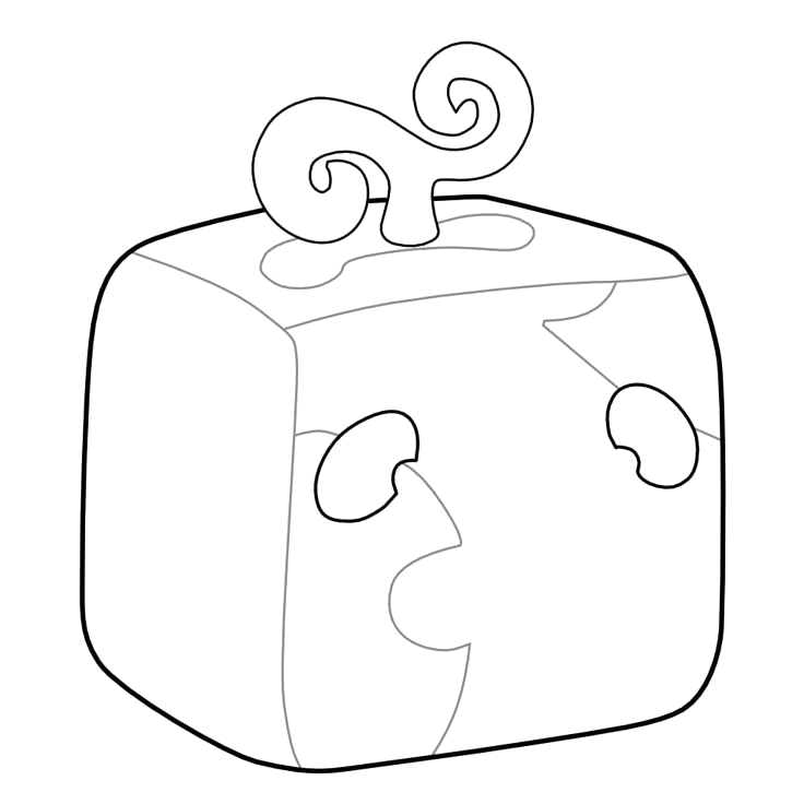Fruta Cubo grande com bolinhas de Blox Fruits para colorir
