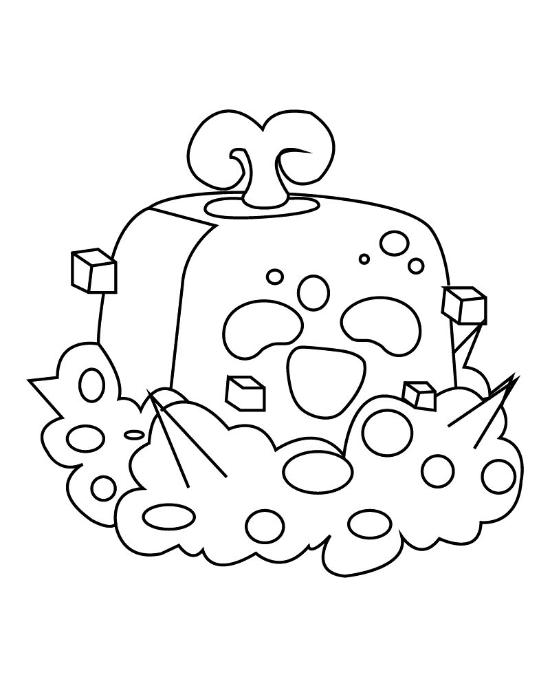 Fruta Flor com pétalas de Blox Fruits para colorir