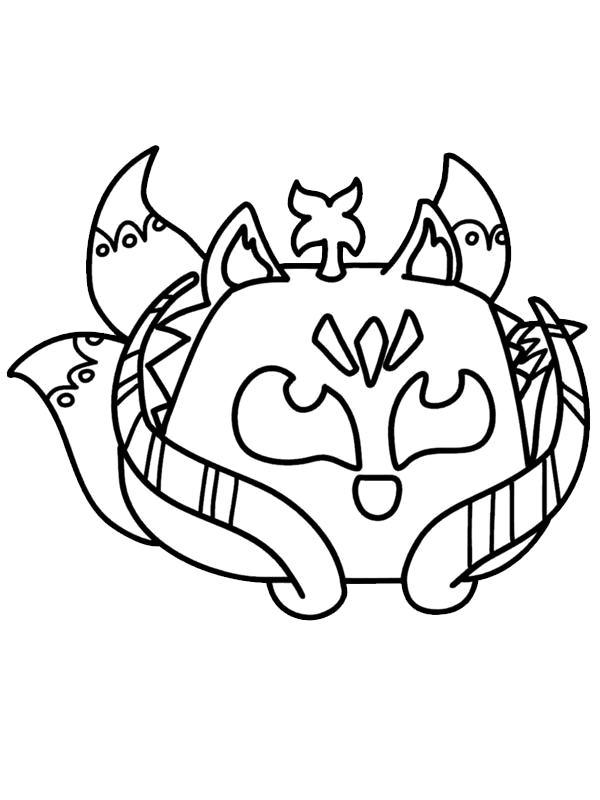 Fruta Kitsune raposa de nove caudas de Blox Fruits para colorir