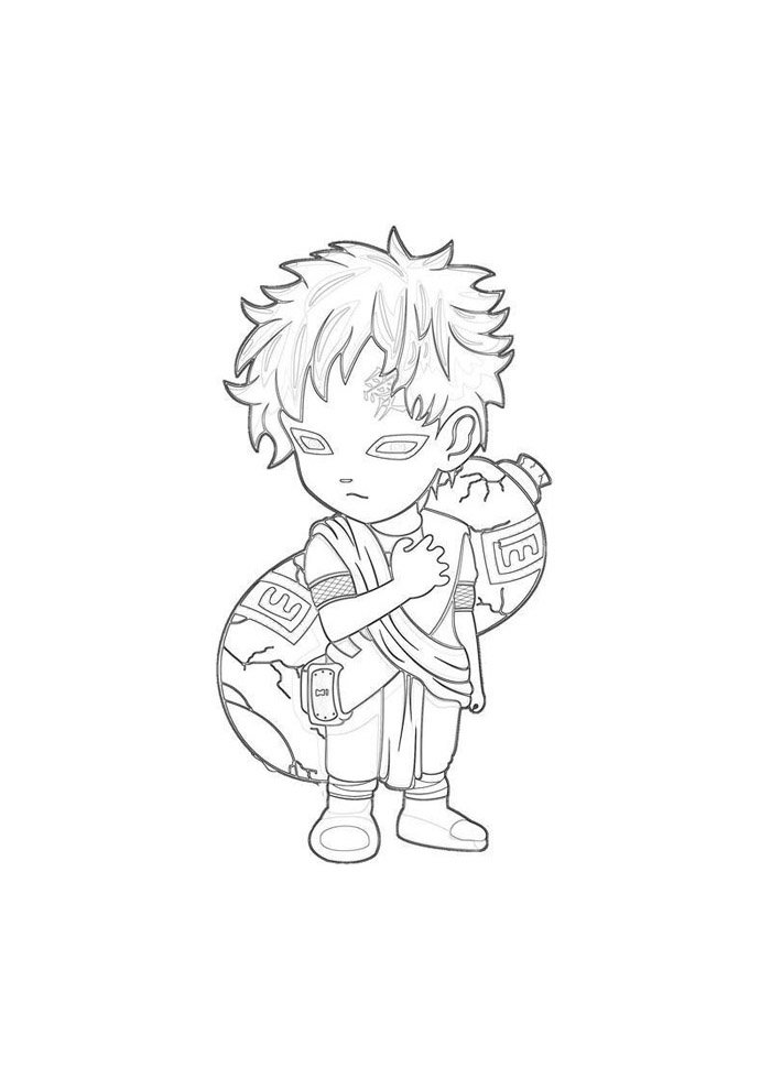 Gaara de Naruto: Arte para Colorir