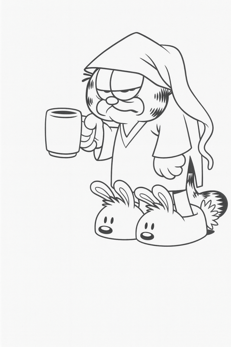 Garfield's Sleepy Morning