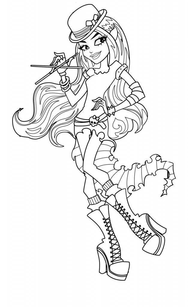 Garota Monster High com rabo de dragão para colorir