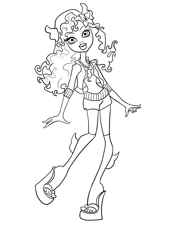 Garota Monster High dançando para colorir