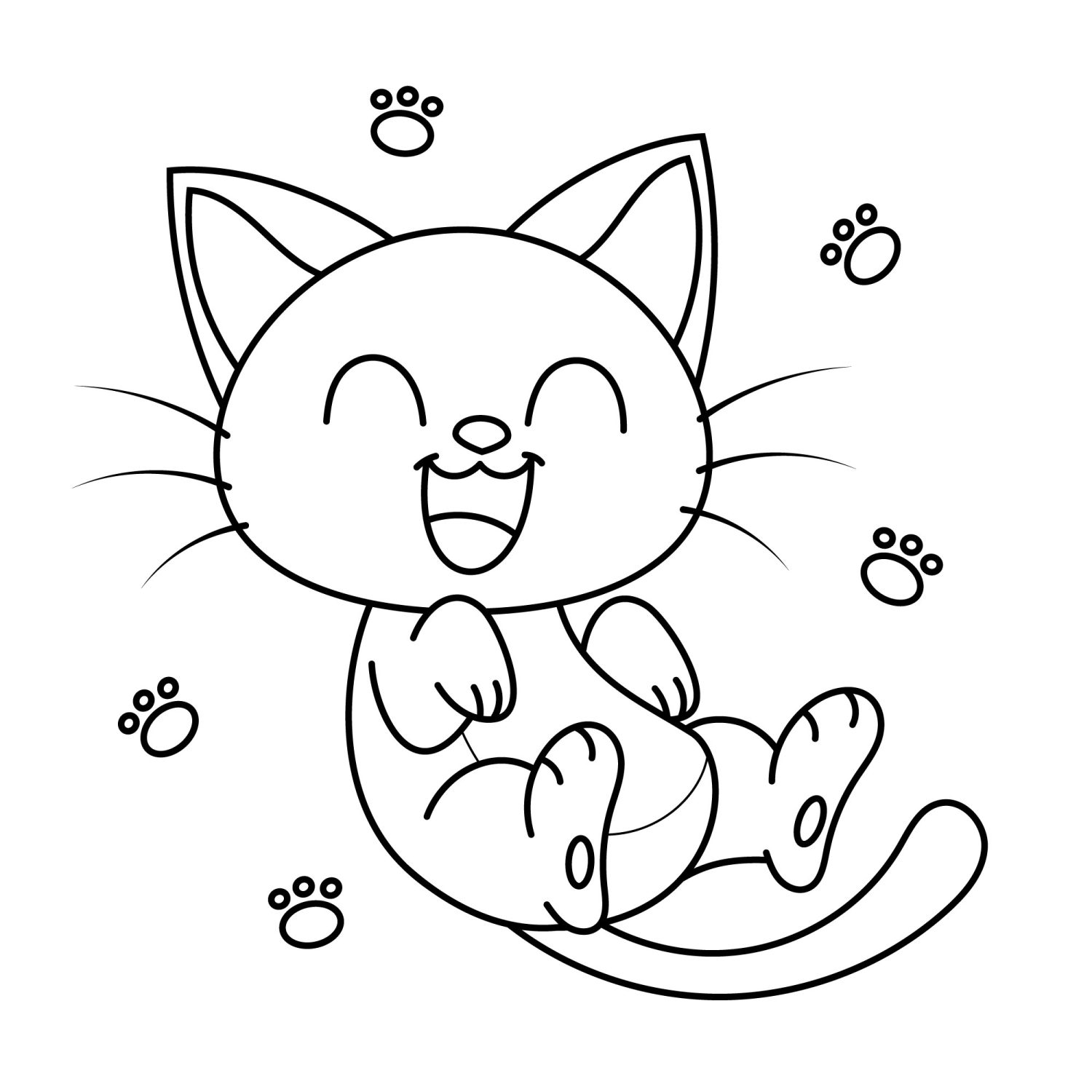 Gatinho Divertido para Colorir