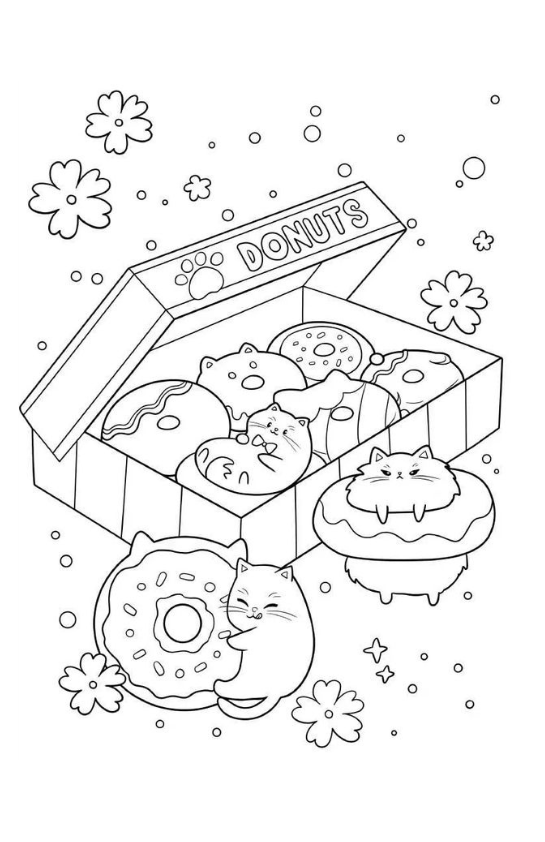 Gatinhos Kawaii e Donuts Deliciosos