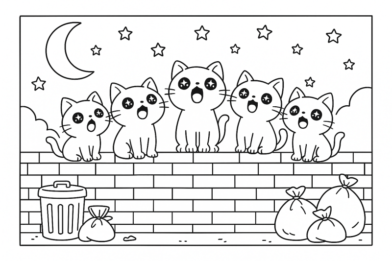 Gatinhos Sob as Estrelas