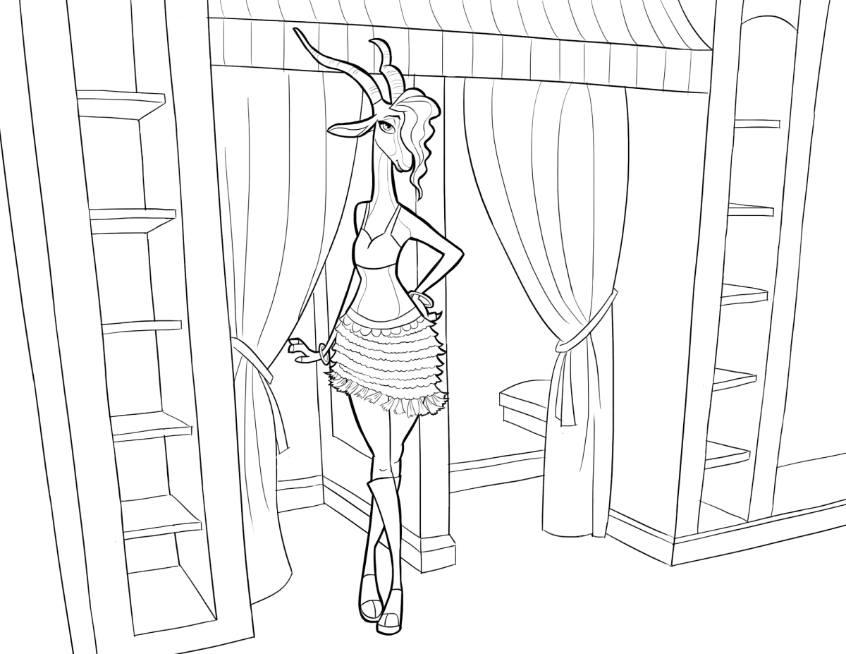 Gazelle dançando no palco para colorir