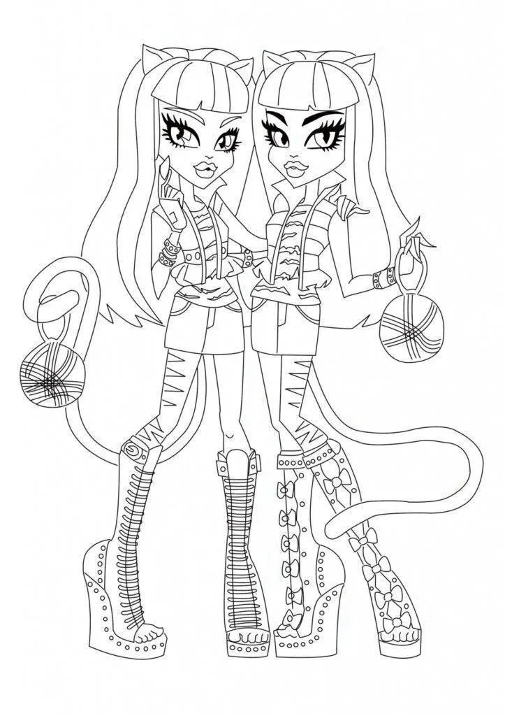 Gêmeas da Monster High para colorir