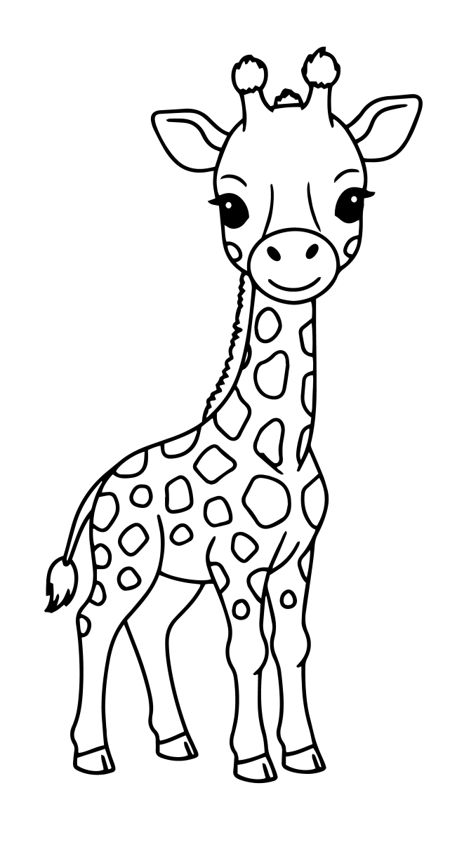 A Girafa Sorridente para Colorir