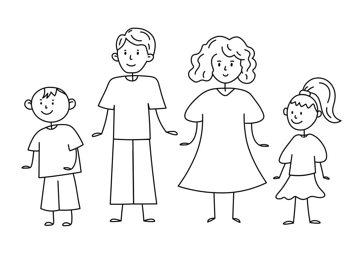 Hora de Colorir: Uma Família Alegre