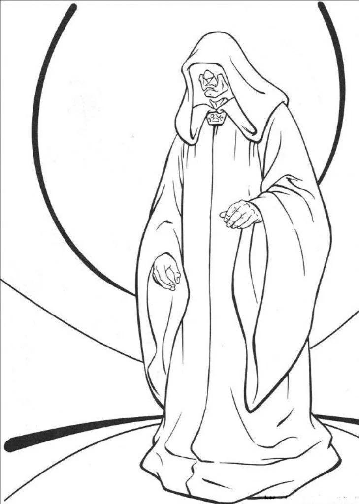 Imperador Palpatine com o capuz para colorir