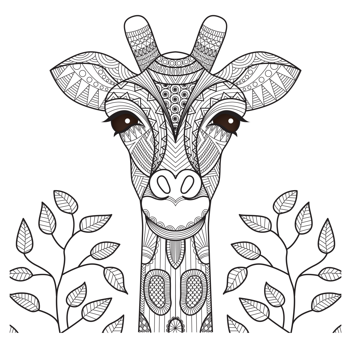Intrincada Arte de Girafa para Colorir