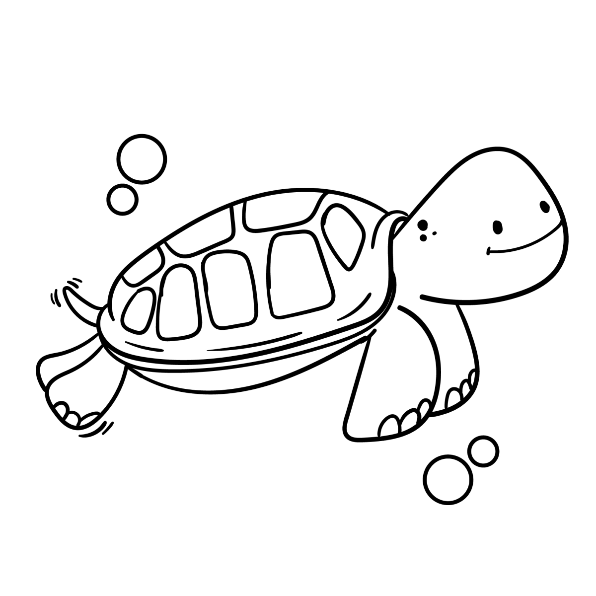 Jabuti curioso com bolhinhas para colorir