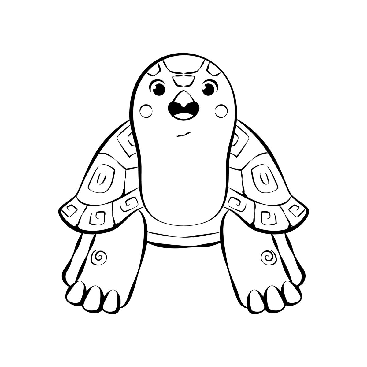 Jabuti de pé acenando para colorir