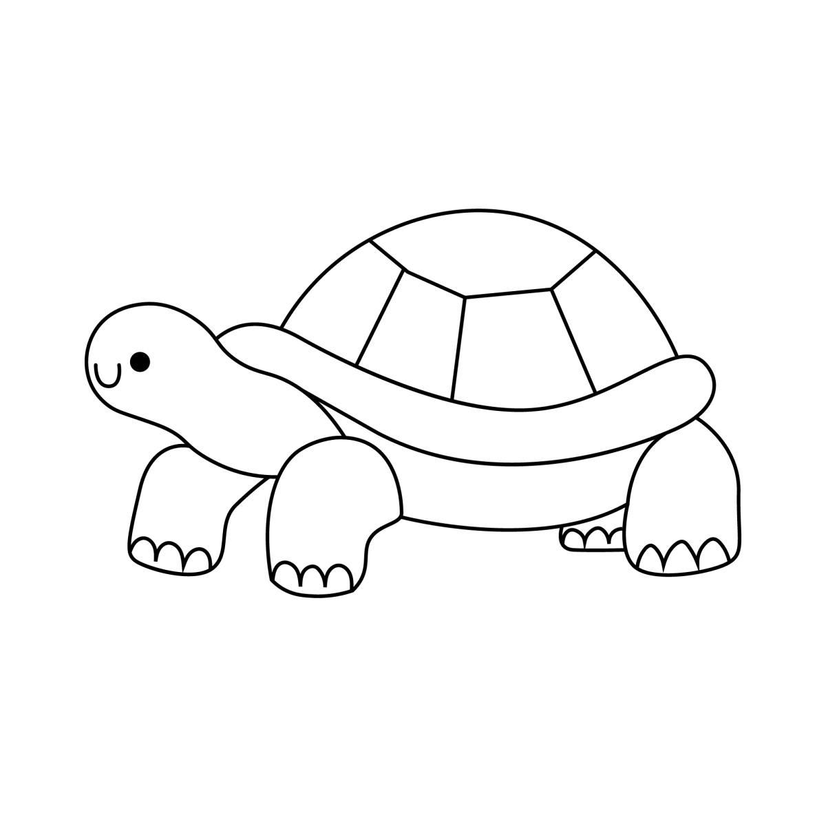 Jabuti simples para os pequenos para colorir