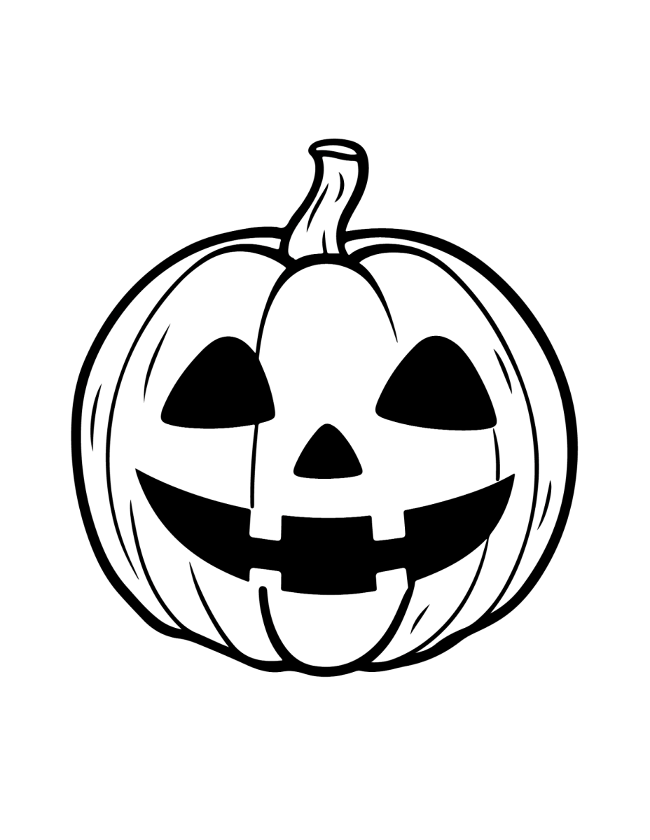 Jack-o-lantern com sorriso grande para colorir