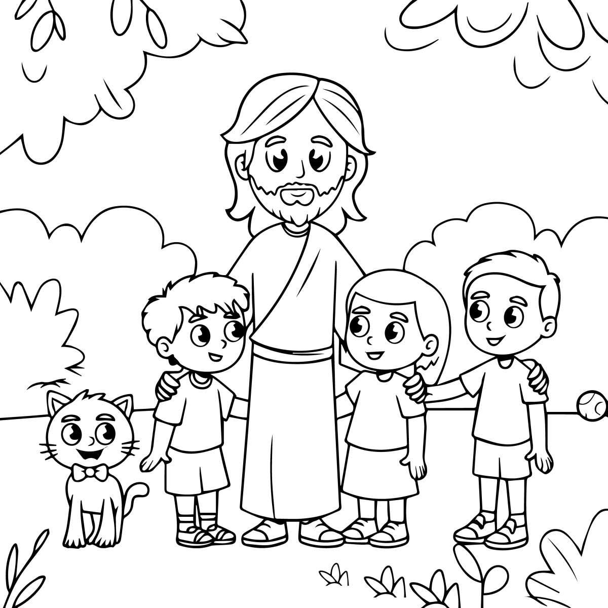 Jesus e as Crianças no Jardim