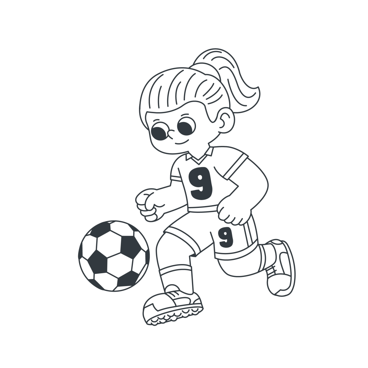 Jovem Jogadora de Futebol em Ação