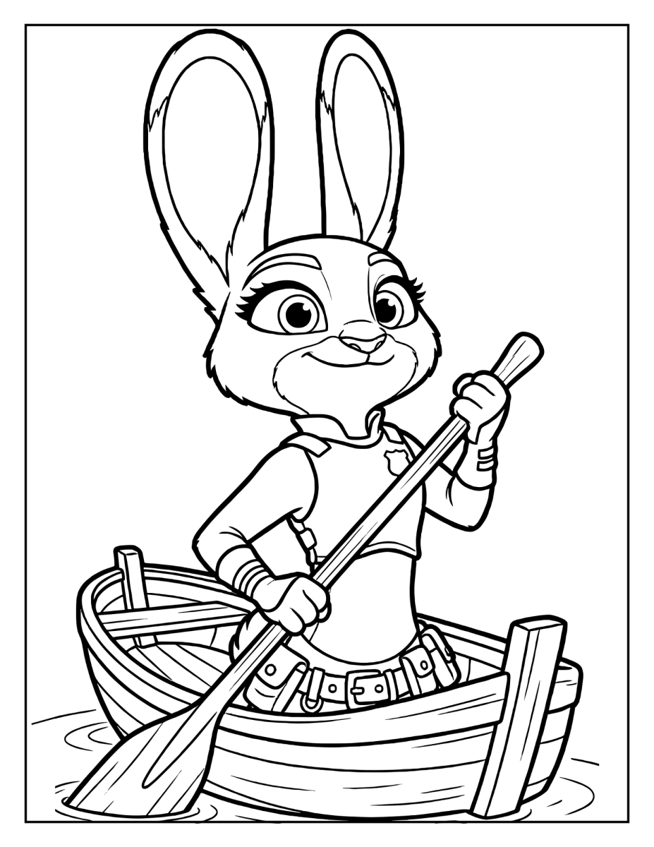 Judy Hopps dirigindo o carrinho da polícia para colorir