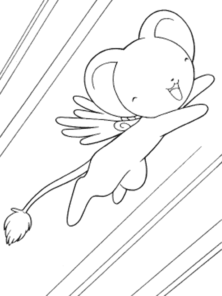 Kero voando com as asinhas abertas para colorir