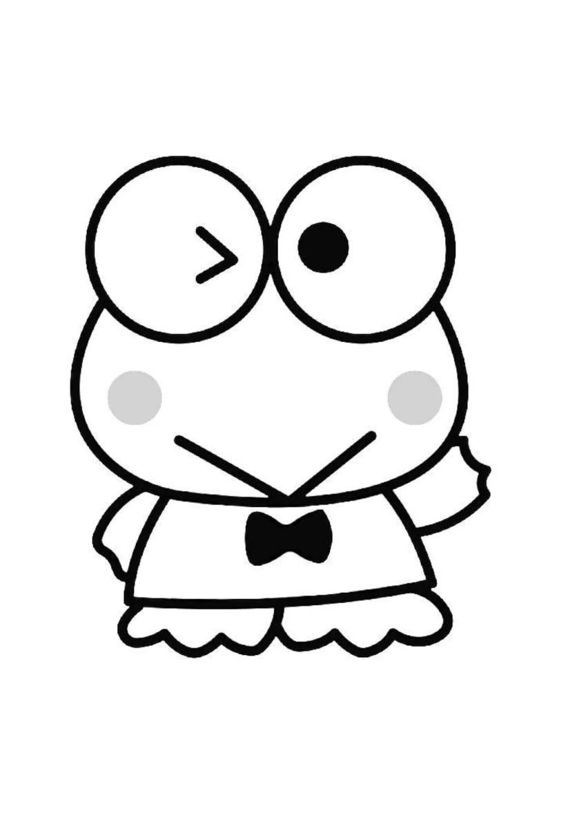 Keroppi dando uma piscadinha para colorir