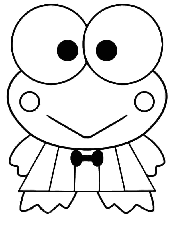 Keroppi feliz de braços abertos para colorir