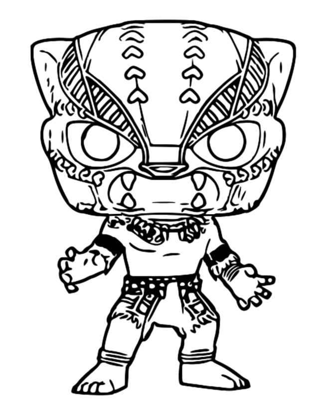 Killmonger versão bonequinho com máscara tribal para colorir