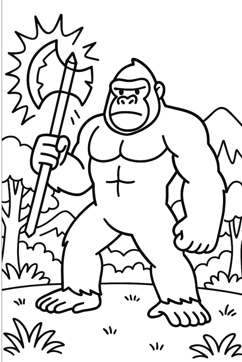 King Kong com Machado em Ação